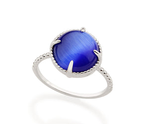RHODIUM PLATED RING WITH CRYSTAL