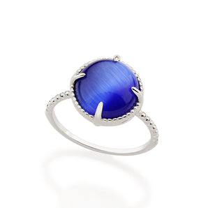 RHODIUM PLATED RING WITH CRYSTAL