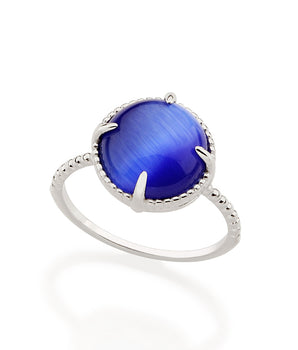 RHODIUM PLATED RING WITH CRYSTAL