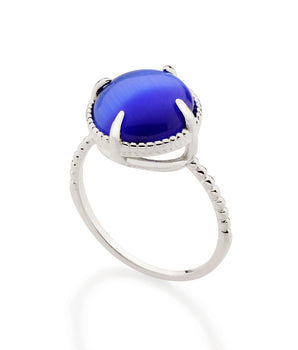 RHODIUM PLATED RING WITH CRYSTAL