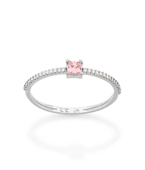 RHODIUM FOR HER SKINNY ENGAGEMENT RING IN LIGHT PINK