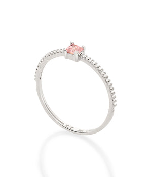 RHODIUM FOR HER SKINNY ENGAGEMENT RING IN LIGHT PINK