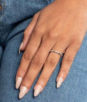 RHODIUM CRISS CROSS RING