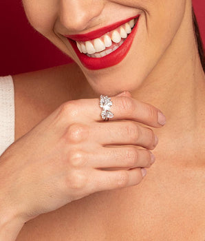 RHODIUM ABSTRACT RING IN WHITE