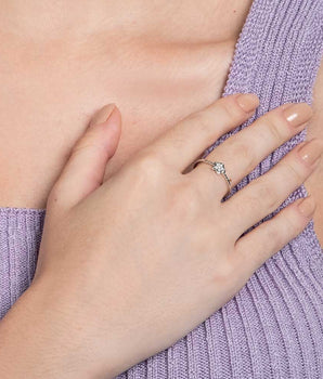 RHODIUM SINGLE STAR SKINNY RING