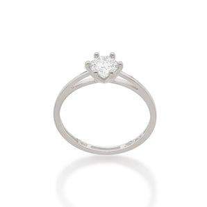 RHODIUM SIMPLE SOLITAIRE RING