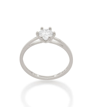 RHODIUM SIMPLE SOLITAIRE RING