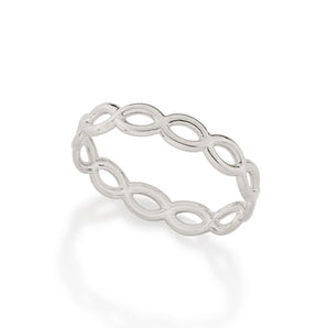 RHODIUM LACED SKINNY RING