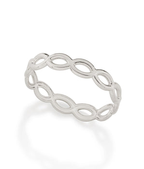RHODIUM LACED SKINNY RING