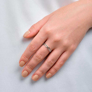 RHODIUM LACED SKINNY RING