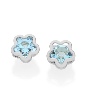 RHODIUM PLATED EARRING WITH CRYSTAL