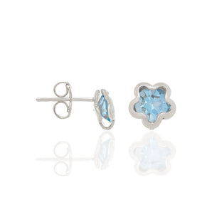 RHODIUM PLATED EARRING WITH CRYSTAL