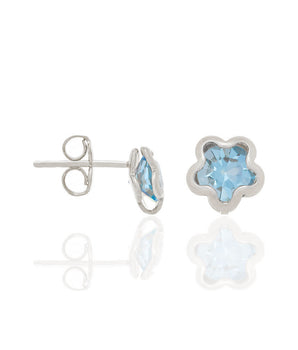 RHODIUM PLATED EARRING WITH CRYSTAL