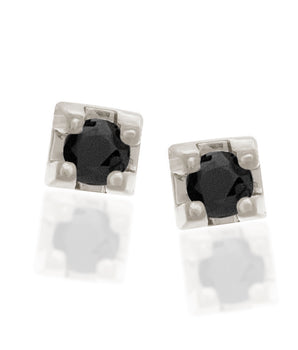 RHODIUM PLATED EARRING WITH ZIRCONIA