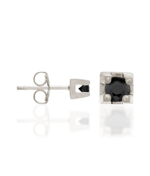 RHODIUM PLATED EARRING WITH ZIRCONIA