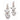 RHODIUM PLATED EARRING WITH ZIRCONIA