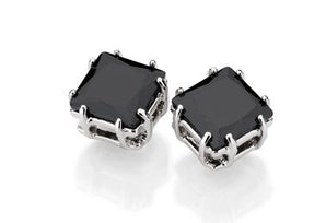 RHODIUM PLATED EARRING WITH ZIRCONIA