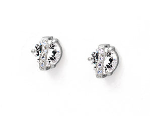 RHODIUM PLATED EARRING WITH ZIRCONIA