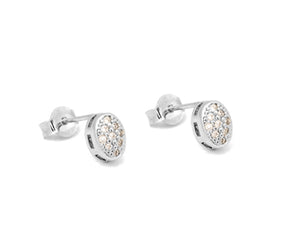 RHODIUM PLATED EARRING WITH ZIRCONIA