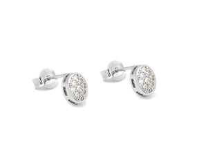 RHODIUM PLATED EARRING WITH ZIRCONIA