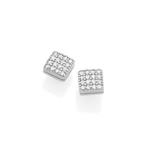 RHODIUM PLATED EARRING WITH ZIRCONIA
