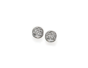 RHODIUM PLATED EARRING WITH ZIRCONIA