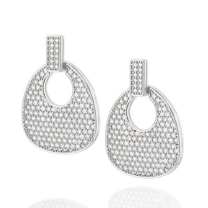 RHODIUM PLATED EARRING WITH ZIRCONIA