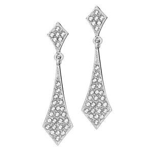 RHODIUM PLATED EARRING WITH ZIRCONIA