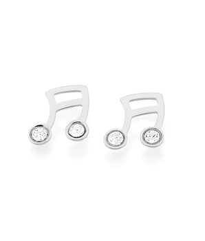 RHODIUM PLATED EARRING WITH CRYSTAL