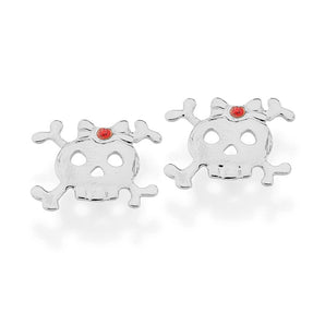 RHODIUM PLATED EARRING WITH CRYSTAL