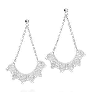 RHODIUM PLATED EARRING