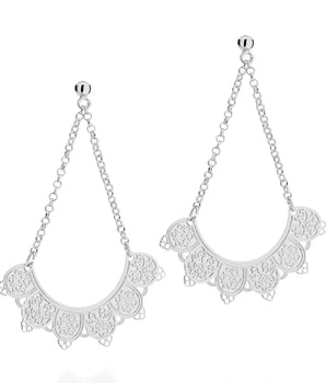 RHODIUM PLATED EARRING