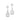 RHODIUM PLATED EARRING WITH CRYSTAL AND ZIRCONIA