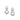 RHODIUM PLATED EARRING WITH CRYSTAL AND ZIRCONIA