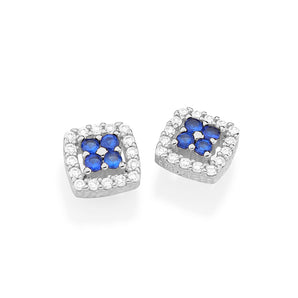 RHODIUM PLATED EARRING WITH ZIRCONIA