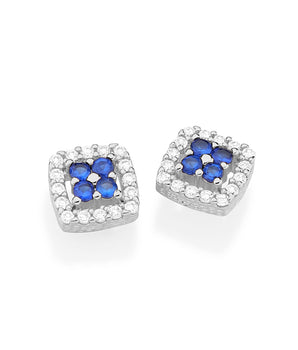 RHODIUM PLATED EARRING WITH ZIRCONIA