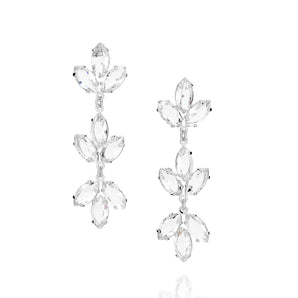 RHODIUM PLATED EARRING WITH CRYSTAL