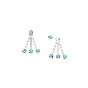 RHODIUM PLATED EARRING WITH CRYSTAL