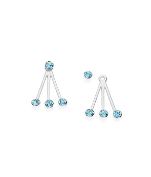 RHODIUM PLATED EARRING WITH CRYSTAL