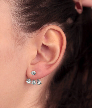 RHODIUM PLATED EARRING
