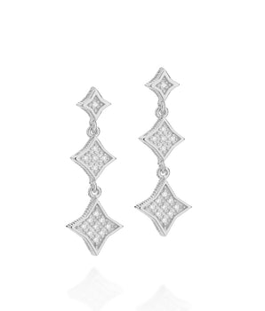 RHODIUM PLATED EARRING WITH ZIRCONIA
