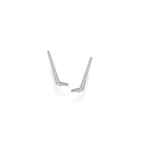 RHODIUM PLATED EARRING WITH ZIRCONIA