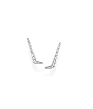 RHODIUM PLATED EARRING WITH ZIRCONIA