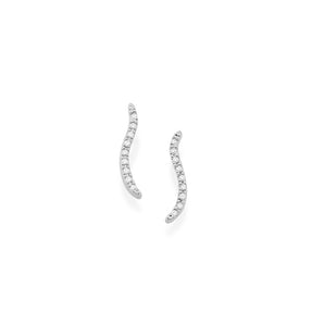 RHODIUM PLATED EARRING WITH ZIRCONIA