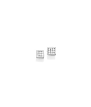 RHODIUM PLATED EARRING WITH ZIRCONIA