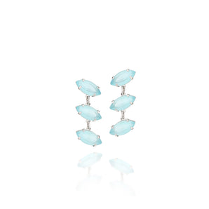 RHODIUM PLATED EARRING WITH CRYSTAL