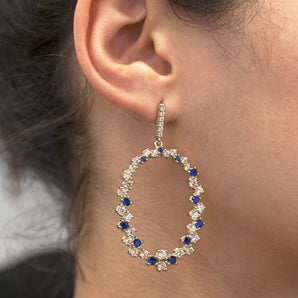 RHODIUM PLATED EARRING WITH ZIRCONIA
