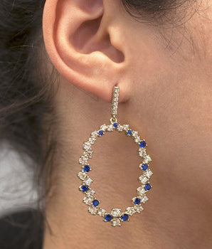 RHODIUM PLATED EARRING WITH ZIRCONIA