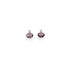 RHODIUM PLATED EARRING WITH CRYSTAL AND ZIRCONIA