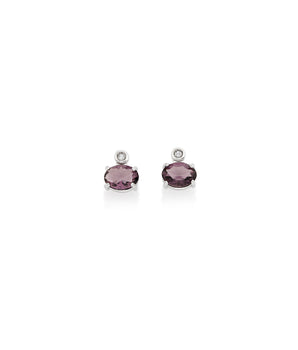 RHODIUM PLATED EARRING WITH CRYSTAL AND ZIRCONIA